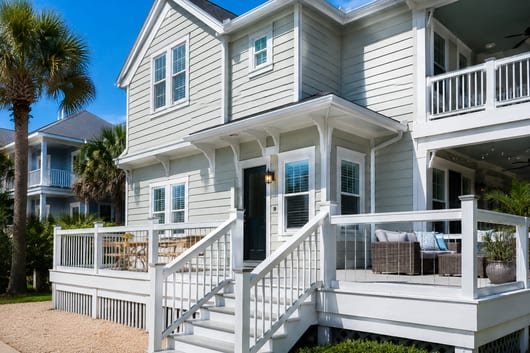 A West End Galveston vacation rental exterior refreshed between guests