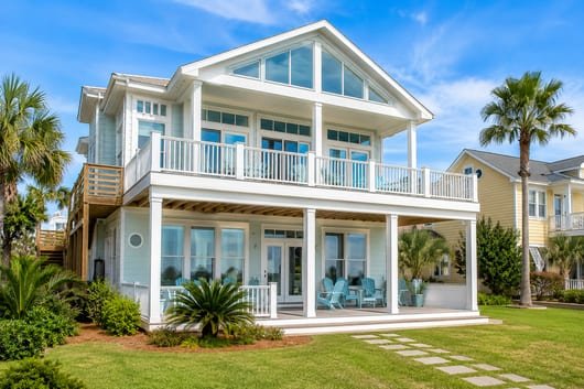 A West End vacation rental with clean, bright windows staged for guest photos